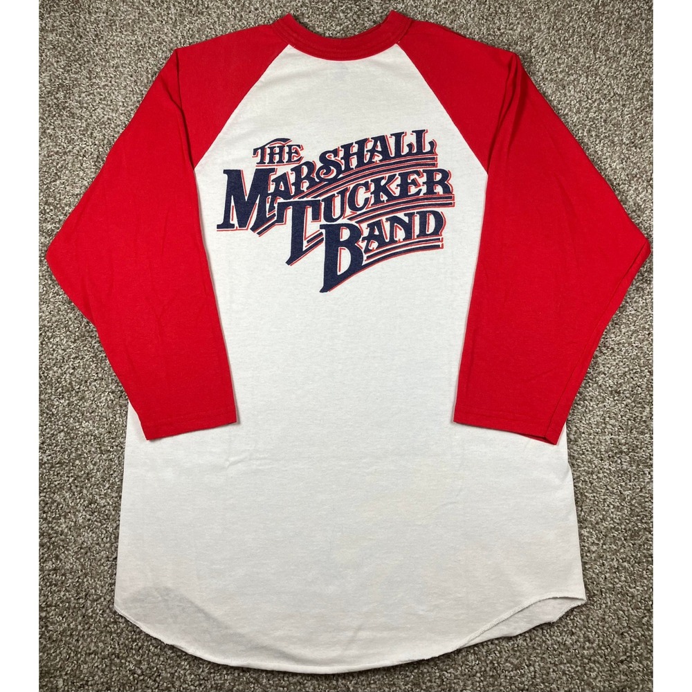 Augusta Sportswear The Marshall Tucker Band Raglan Baseball Tee Red White Mens M